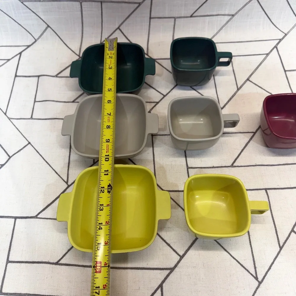 Arrowhead Melmac Dinnerware Set Mixed MCM Green Yellow Gray Burgundy 7pc